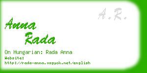 anna rada business card